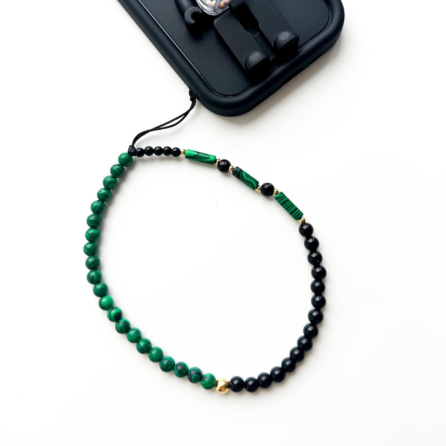 Malachite & Onyx Phone Charm