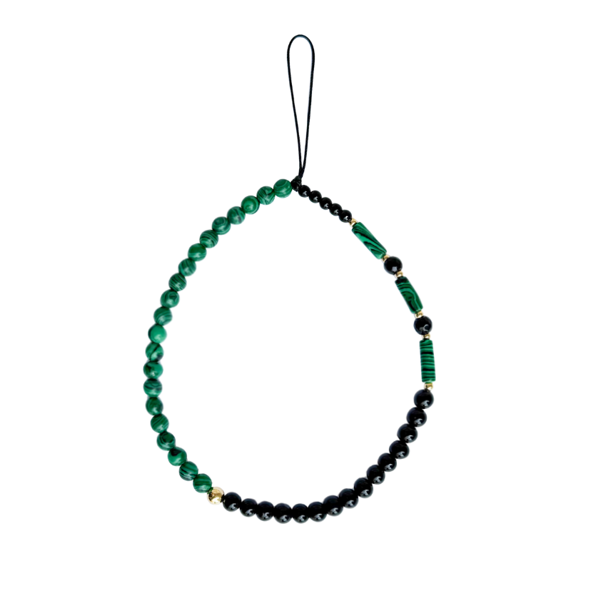 Malachite & Onyx Phone Charm