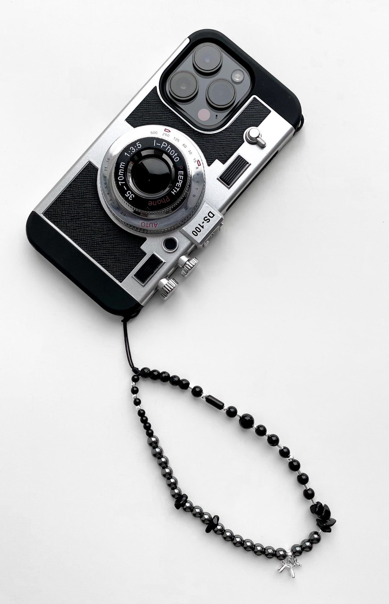Onyx & Hematite Phone Charm