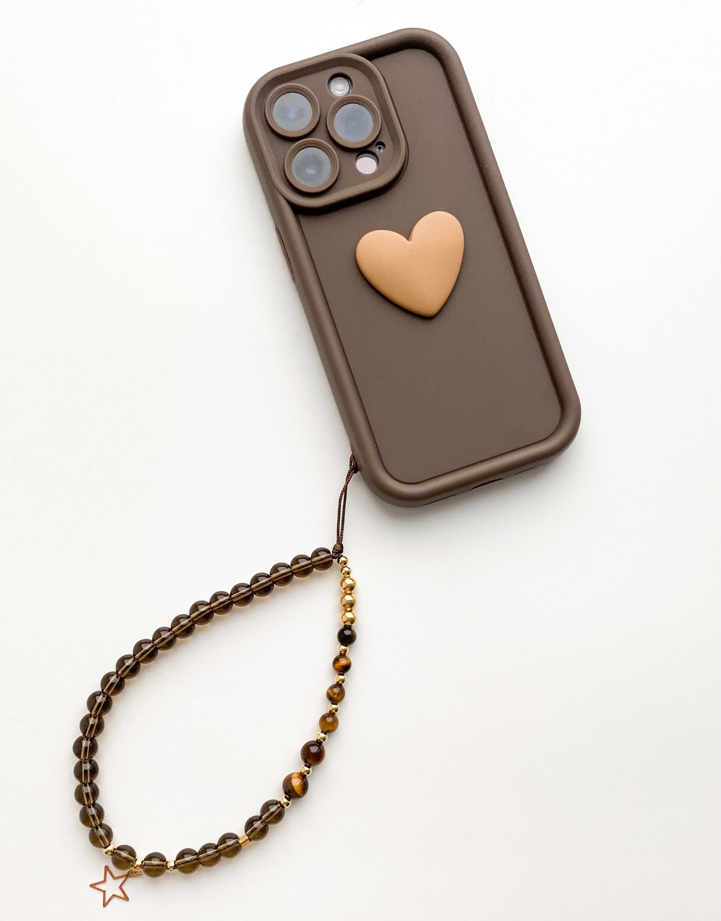 Smoky Quartz & Tiger Eye Phone Charm
