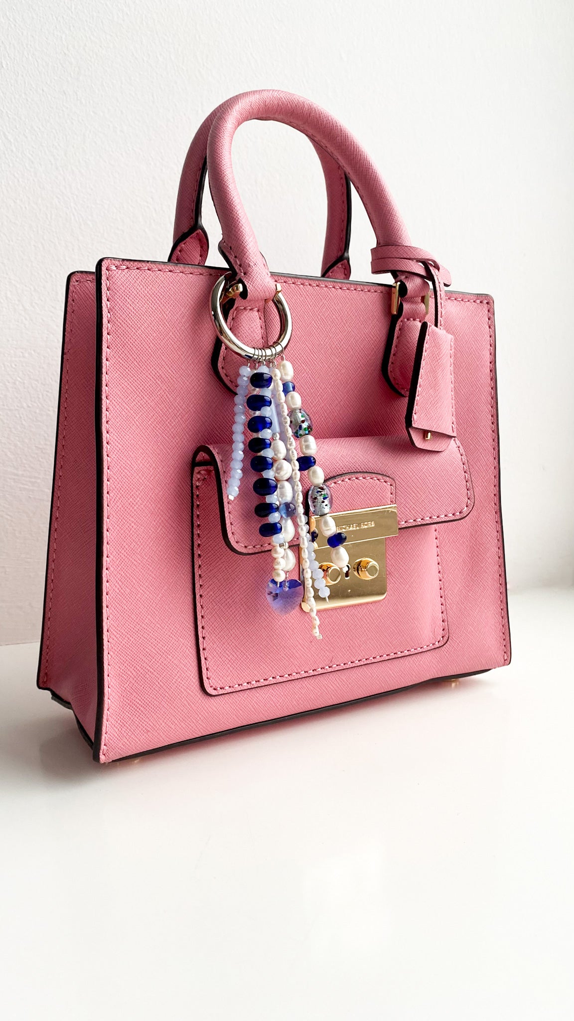 Pearl & Swarovski Heart Bag Charm
