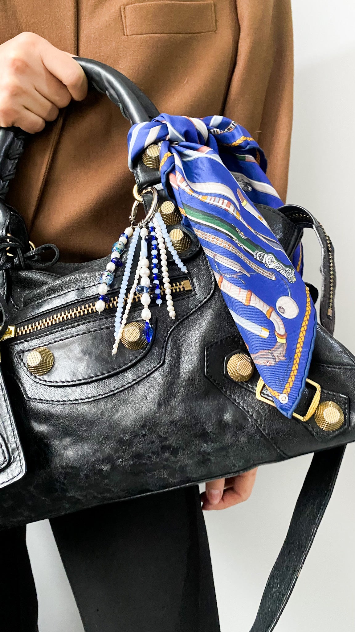 Pearl & Swarovski Heart Bag Charm