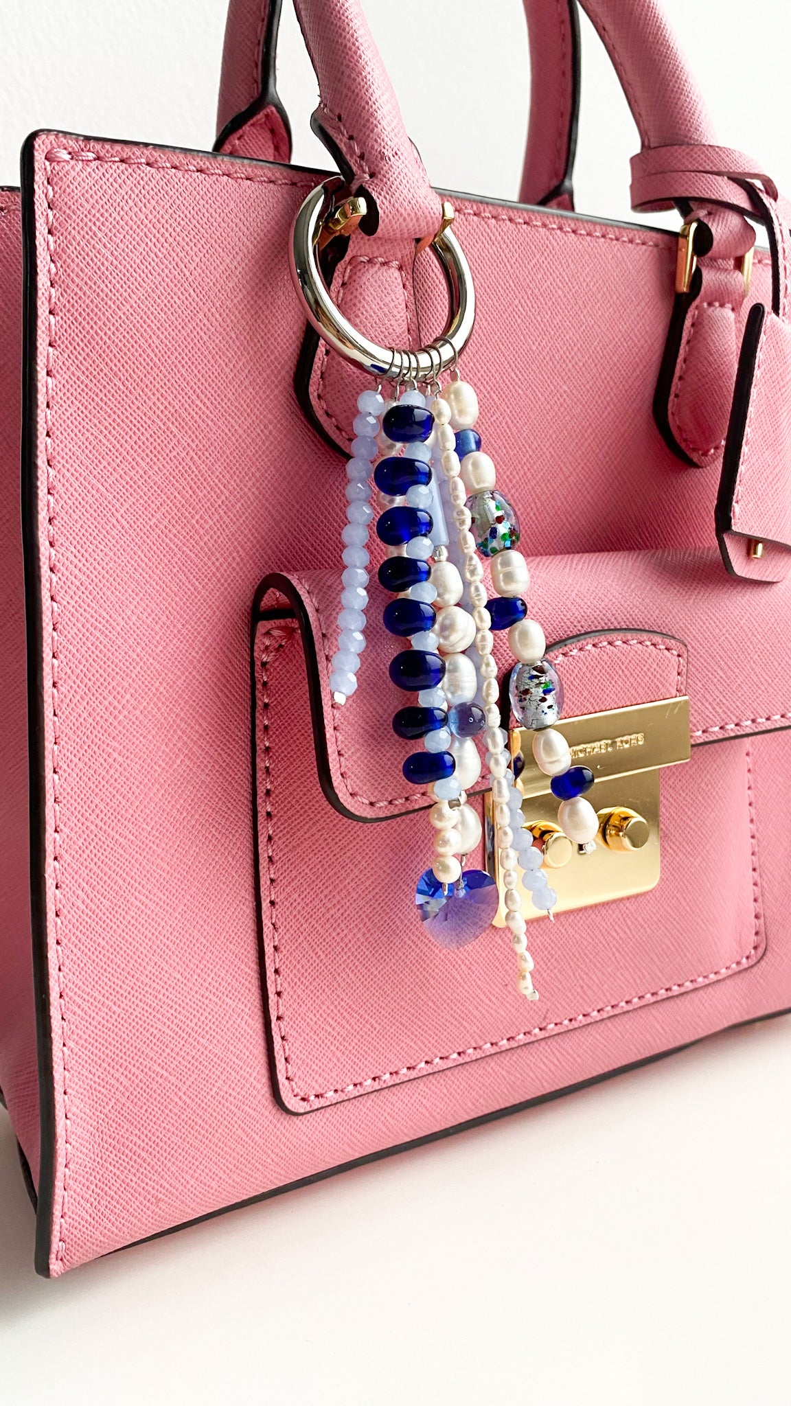 Pearl & Swarovski Heart Bag Charm