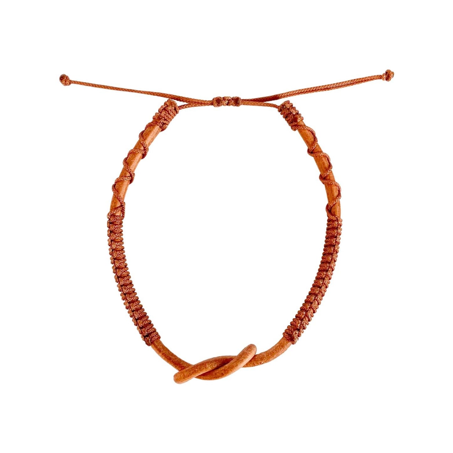 Eternal Knot Brown Leather Bracelet – Brown Threa