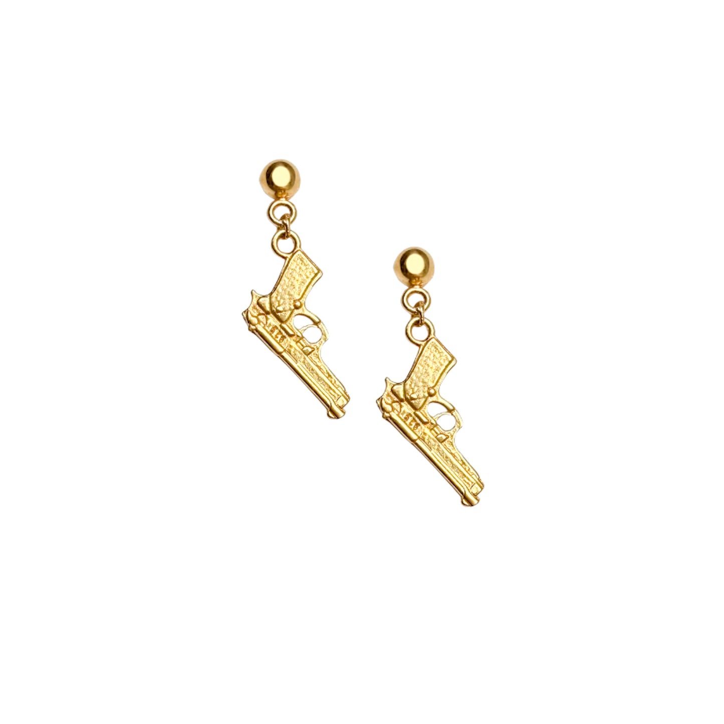 Golden Pistol Earrings – Bold & Unapologetic
