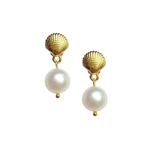 Seashell & Pearl Earrings – Ocean Elegance