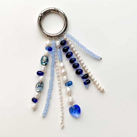 Pearl & Swarovski Heart Bag Charm