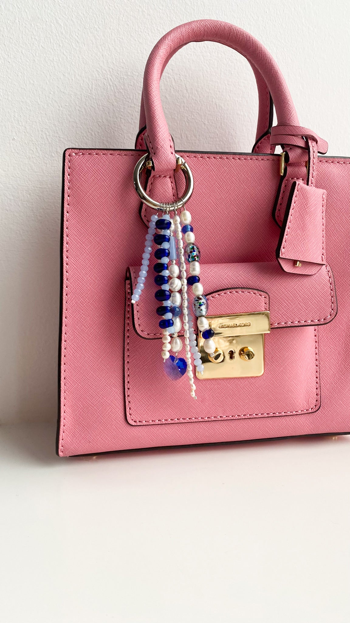 Pearl & Swarovski Heart Bag Charm