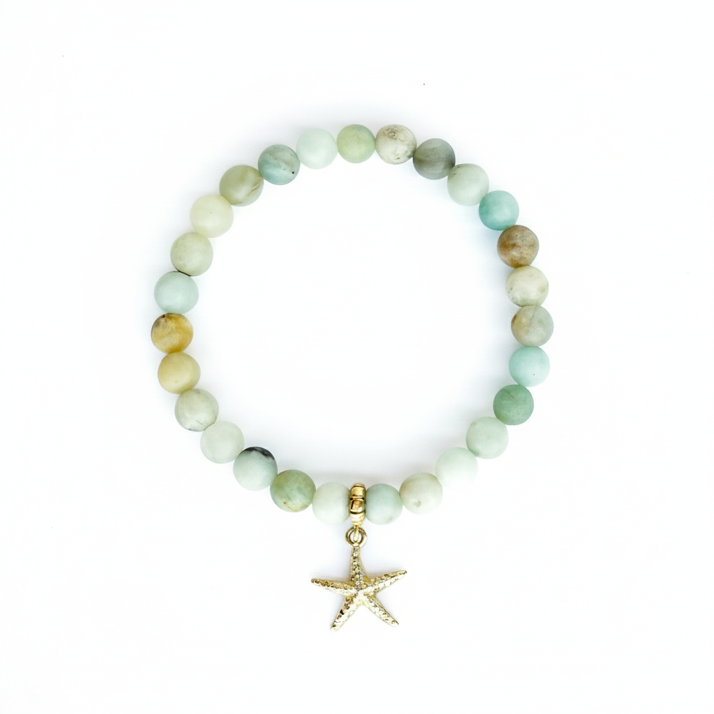 Amazonite Manifestation Bracelet with Starfish Charm