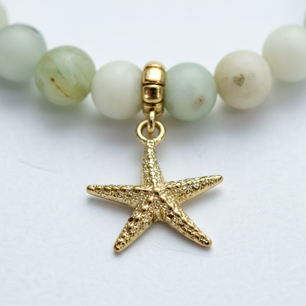 Amazonite Manifestation Bracelet with Starfish Charm