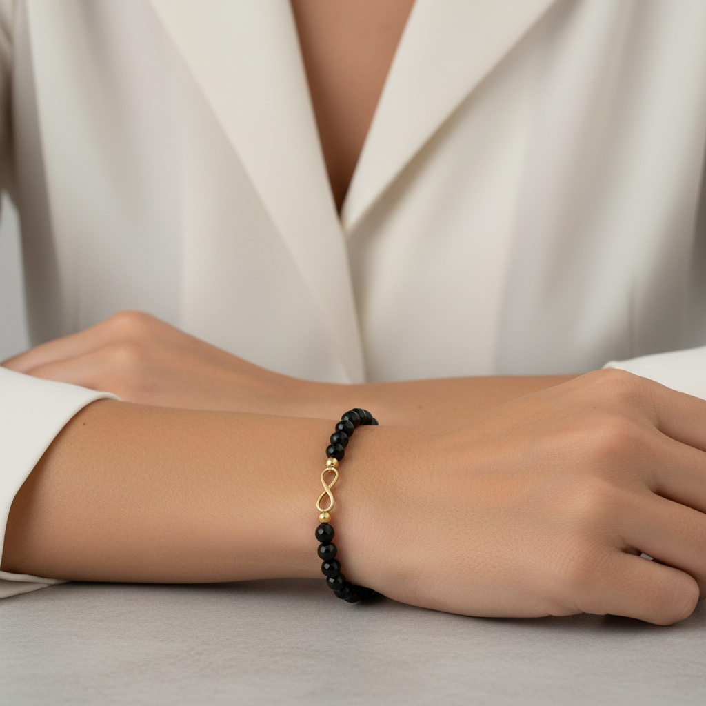 Onyx Infinity Bracelet