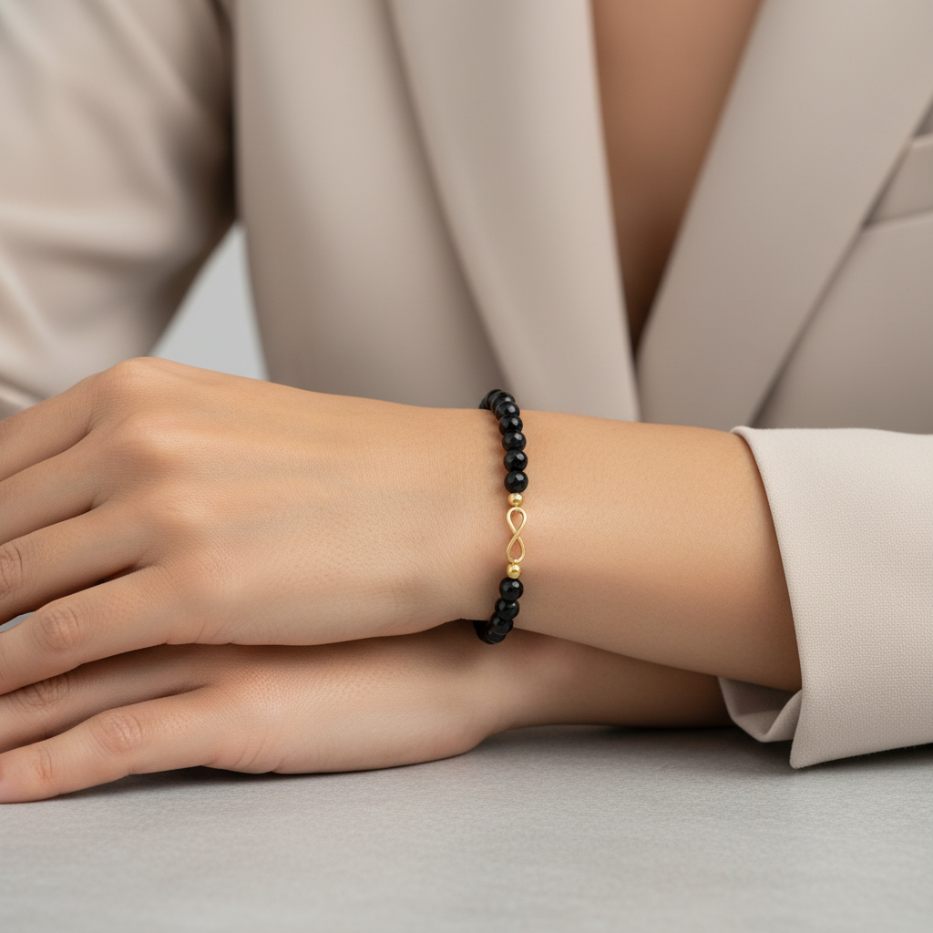 Onyx Infinity Bracelet