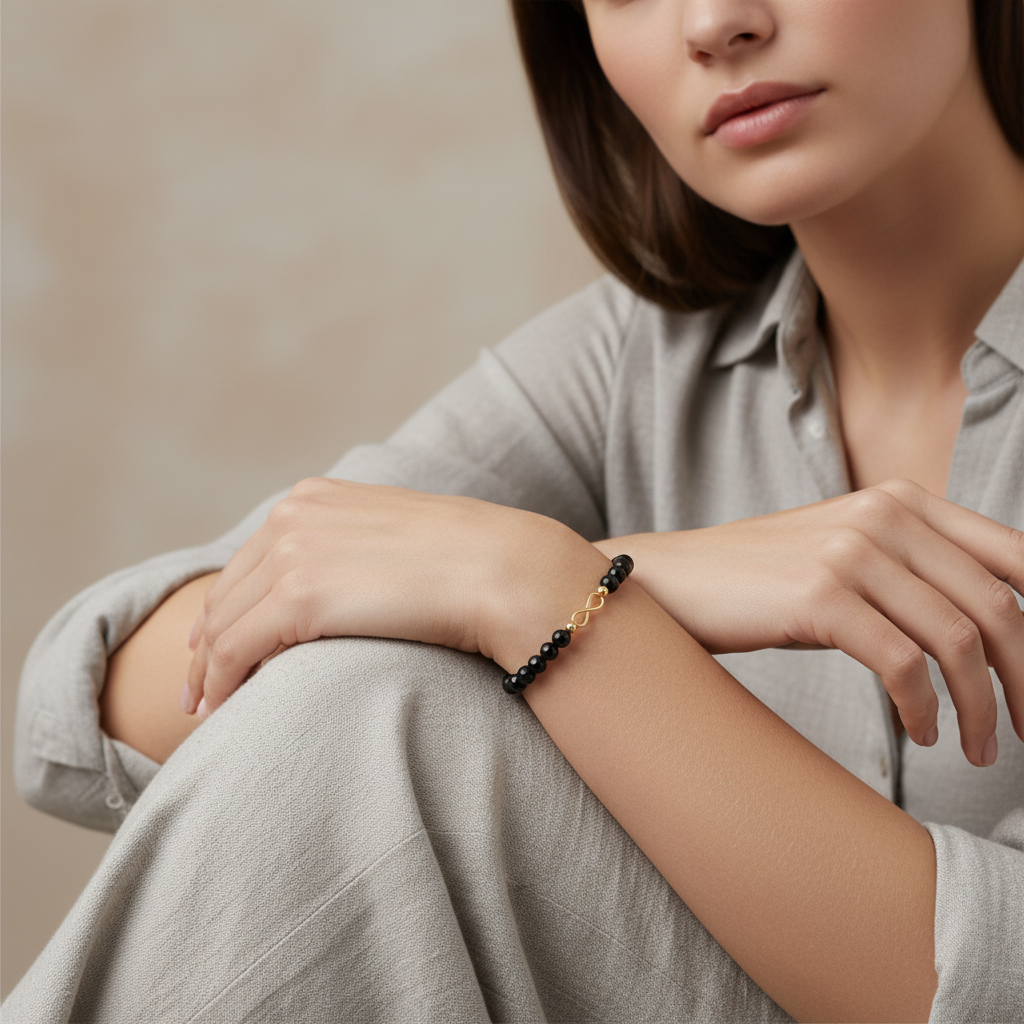 Onyx Infinity Bracelet