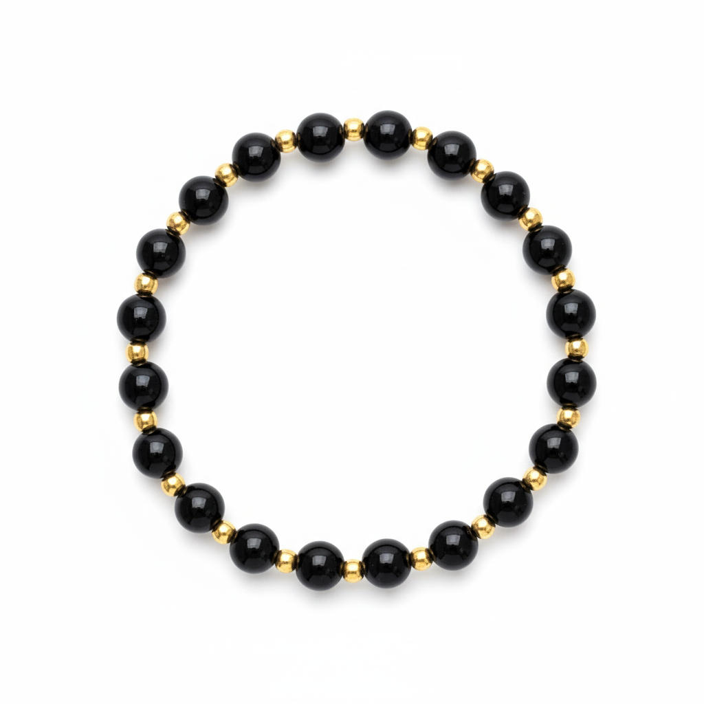 Onyx Gold Beads Bracelet