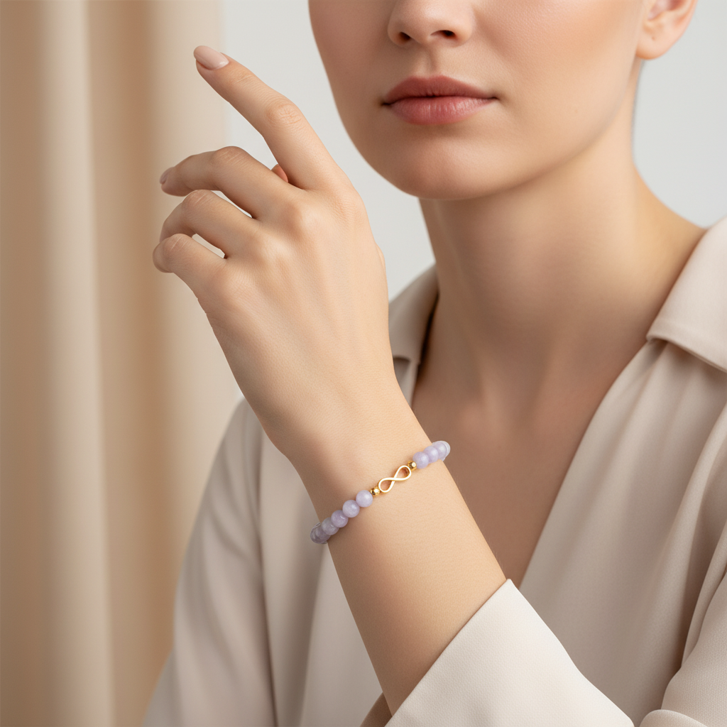 Blue Agate Infinity Bracelet