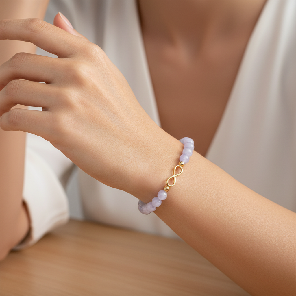 Blue Agate Infinity Bracelet