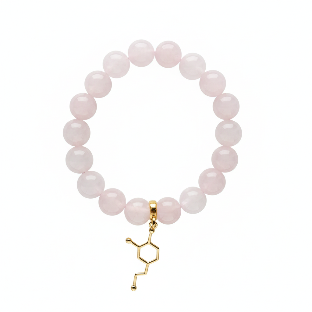Rose Quartz Dopamine charm Bracelet