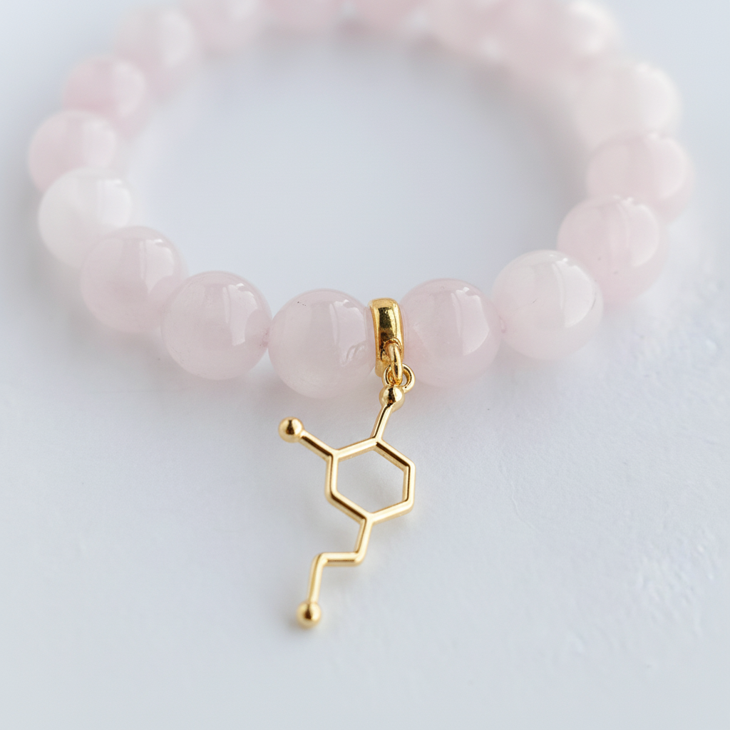 Rose Quartz Dopamine charm Bracelet