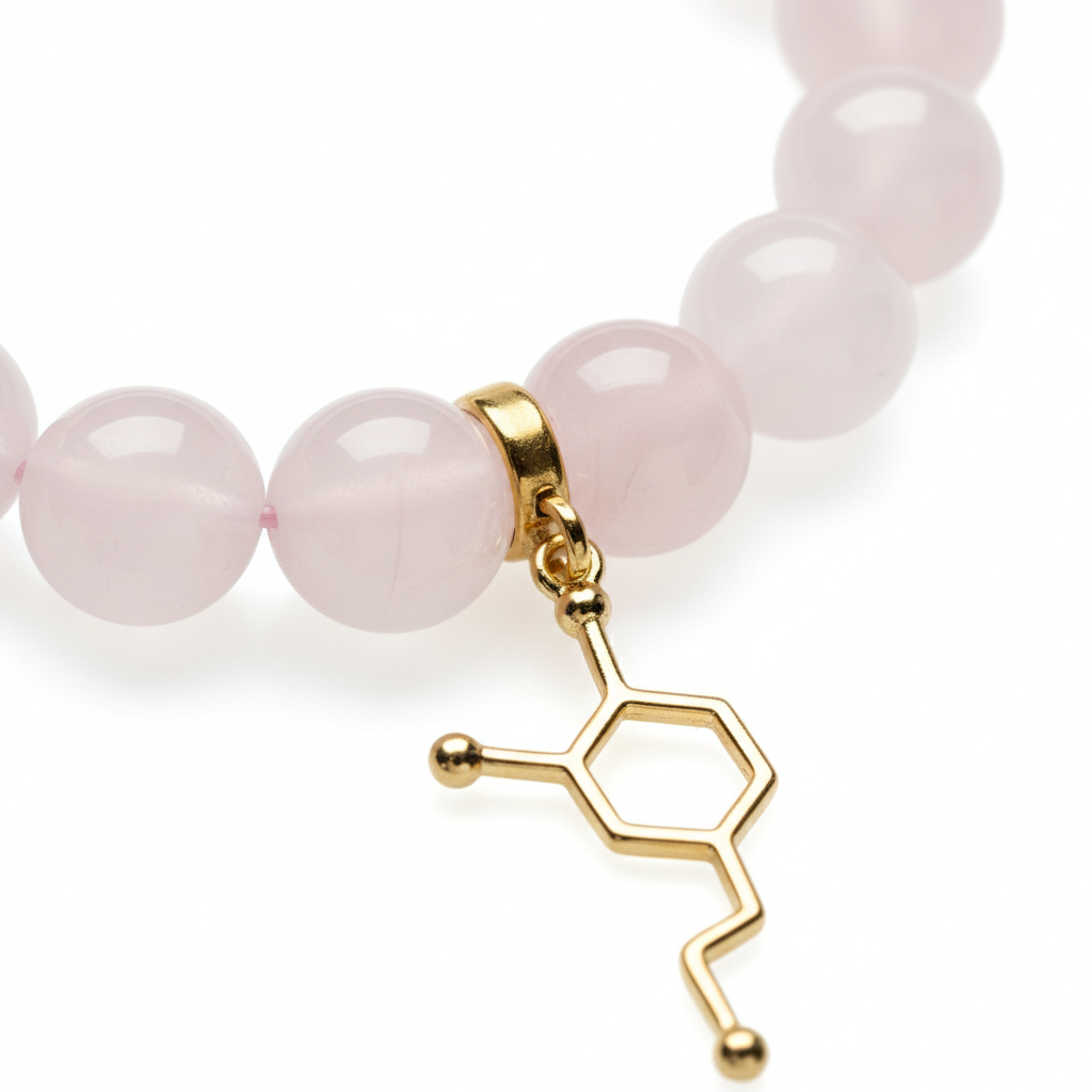 Rose Quartz Dopamine charm Bracelet