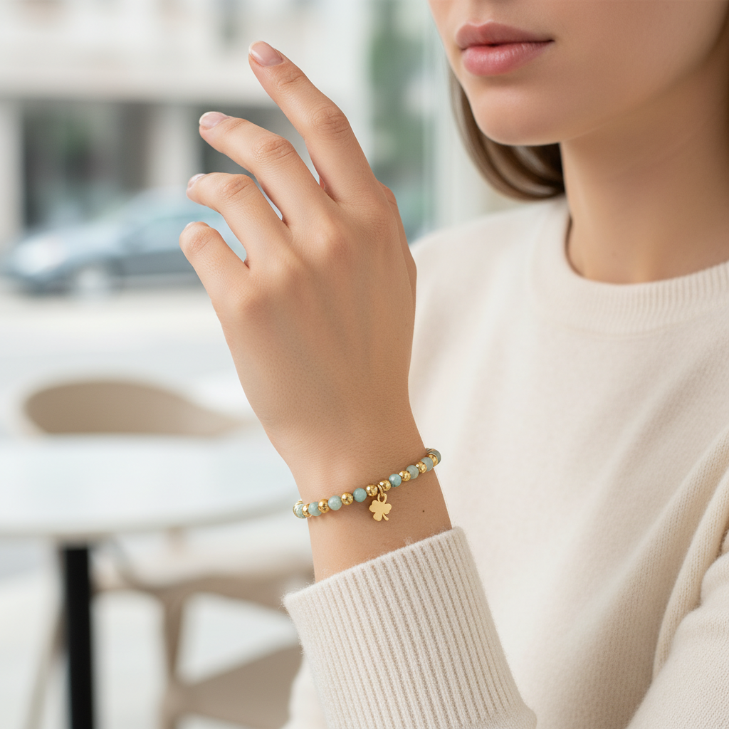 Amazonite Clover Bracelet