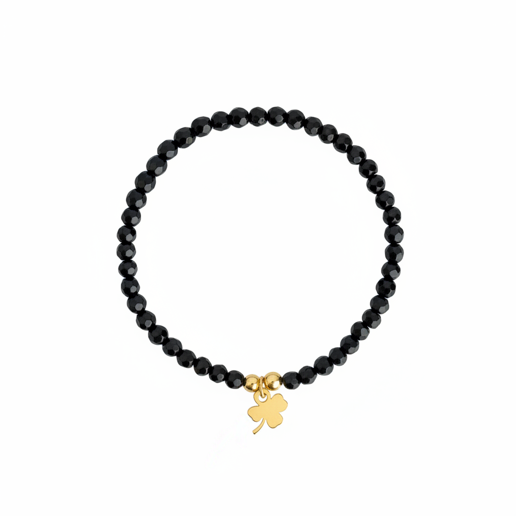 Onyx Clover Bracelet