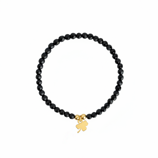 Onyx Clover Bracelet
