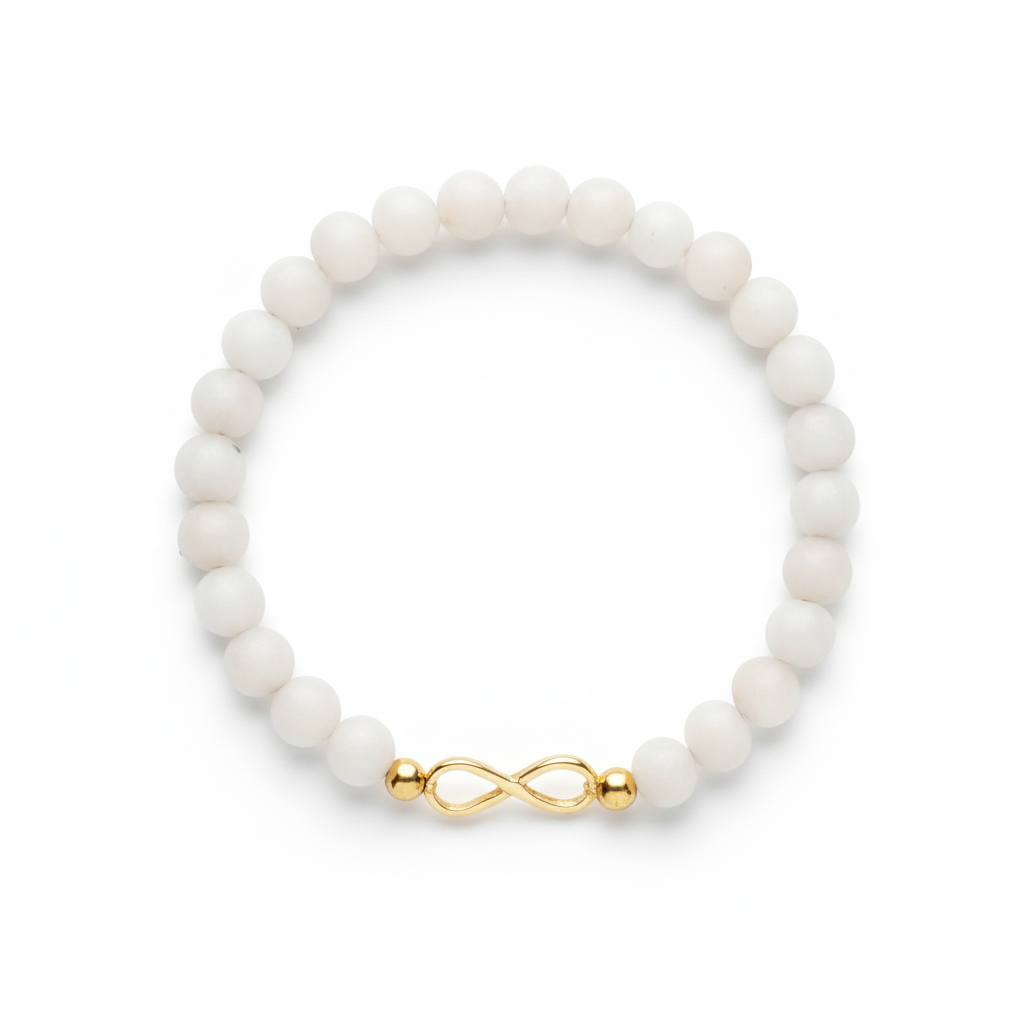 Pink Agate Infinity Bracelet