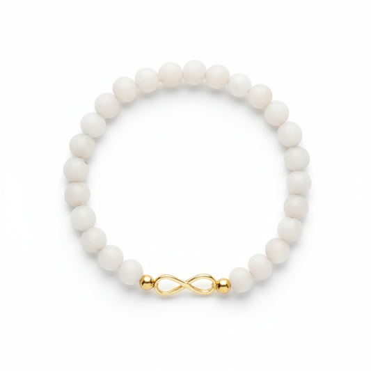 Pink Agate Infinity Bracelet
