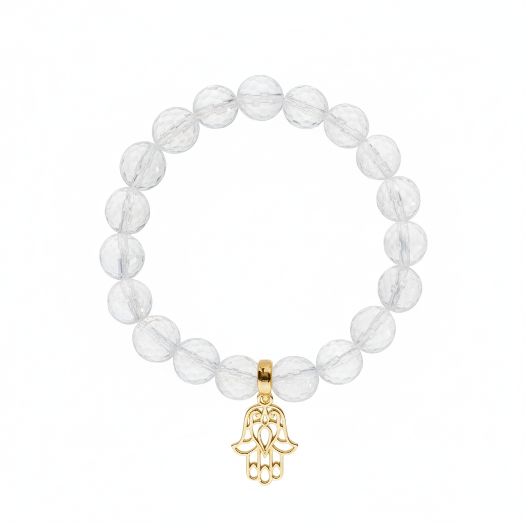 Clear Quartz Hamsa Bracelet