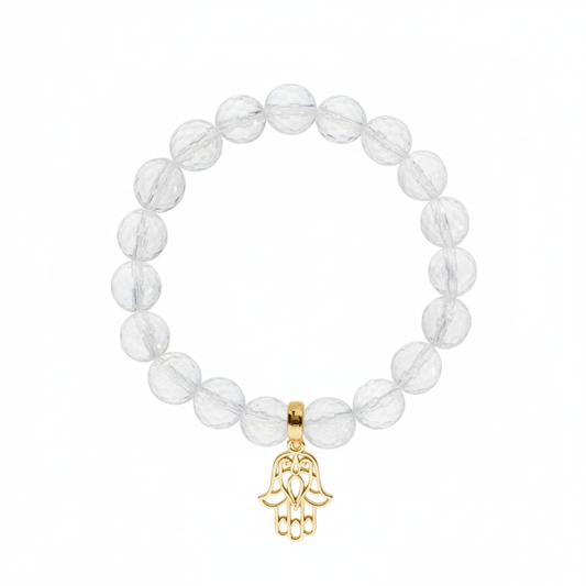 Clear Quartz Hamsa Bracelet