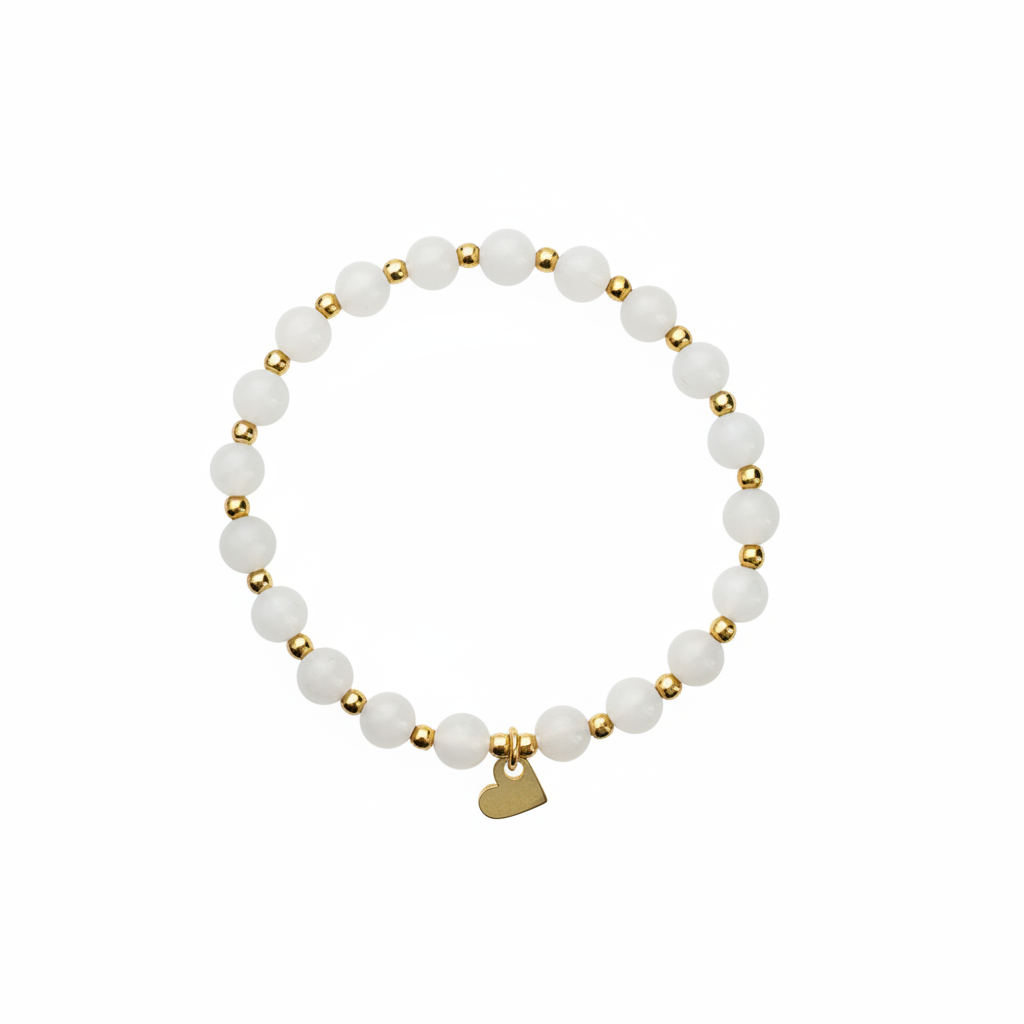 Pink Agate Heart Bracelet