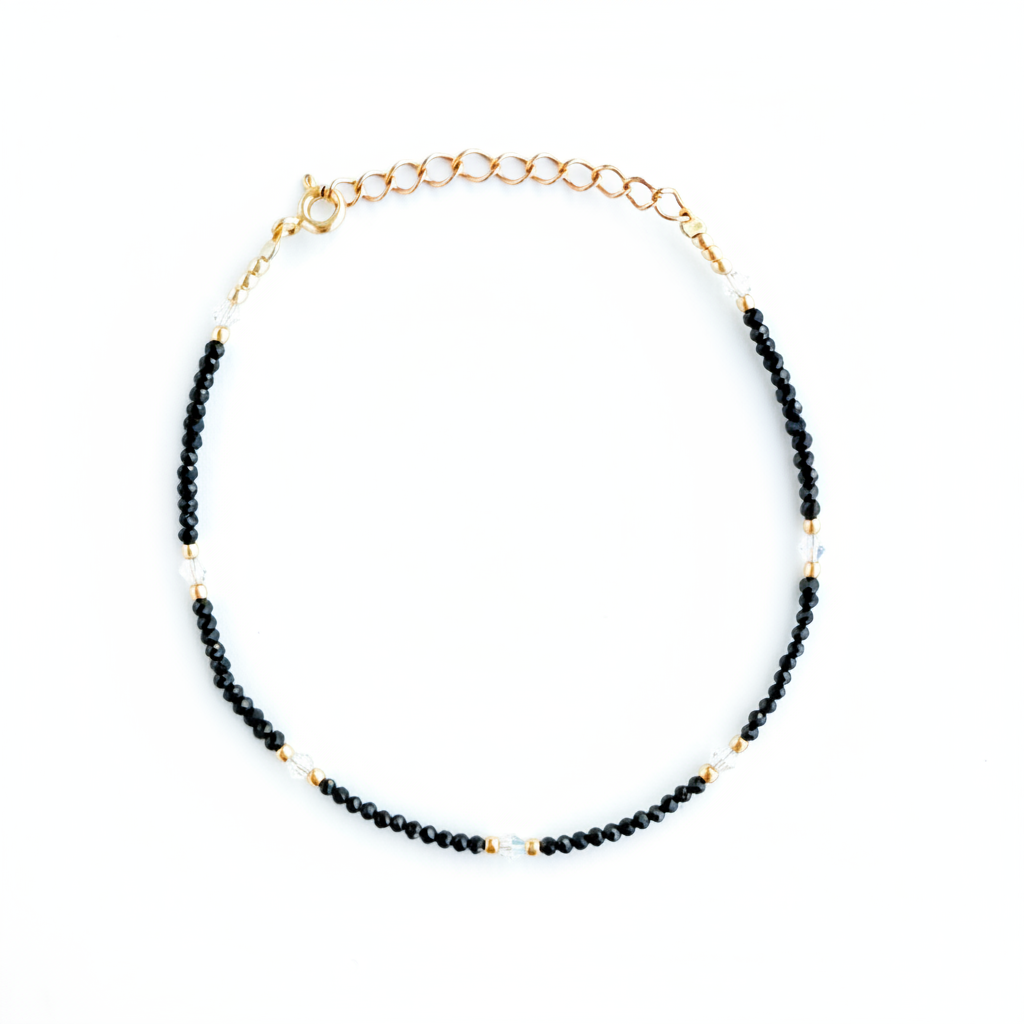 Onyx Bracelet with Swarovski Crystal