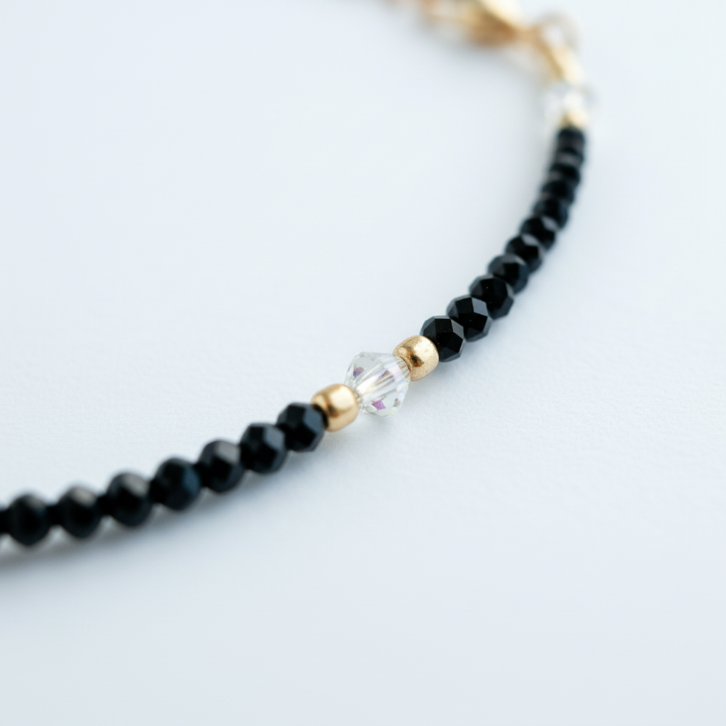 Onyx Bracelet with Swarovski Crystal