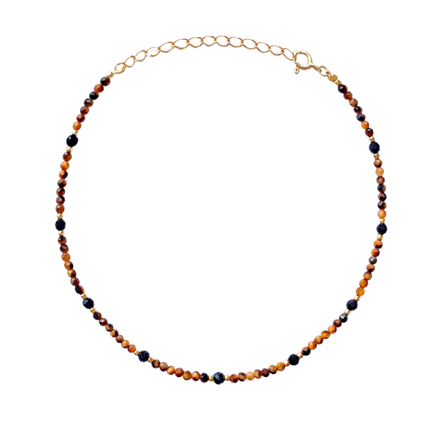 Tiger’s Eye & Spinel Anklet