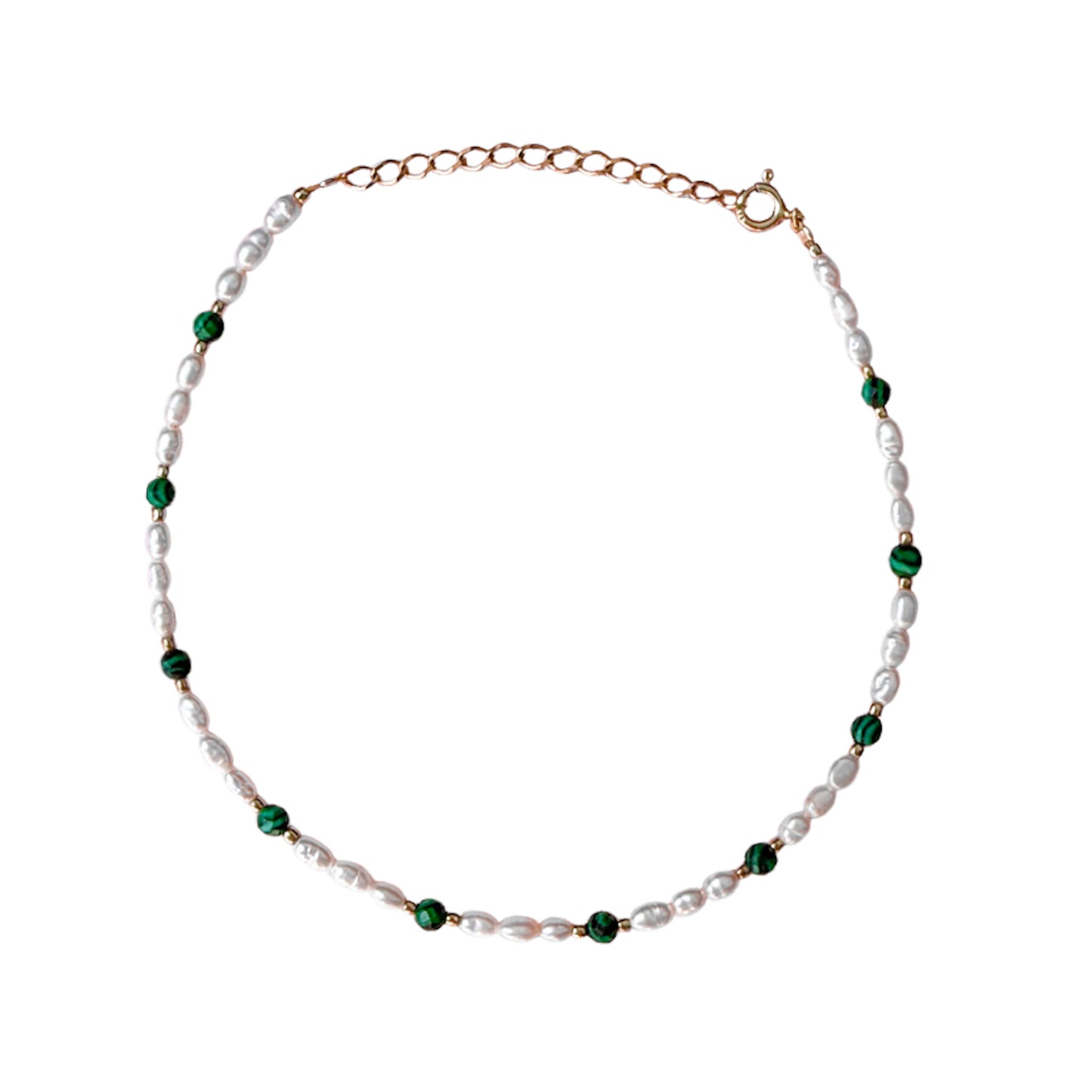 Pearl & Malachite Anklet – Grace Meets Protection