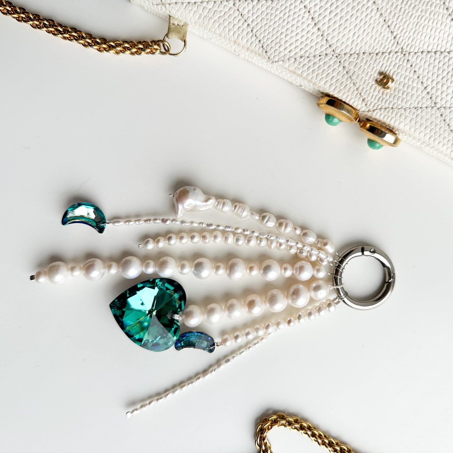 Pearl & Swarovski Moonlight Bag Charm – One of a Kind