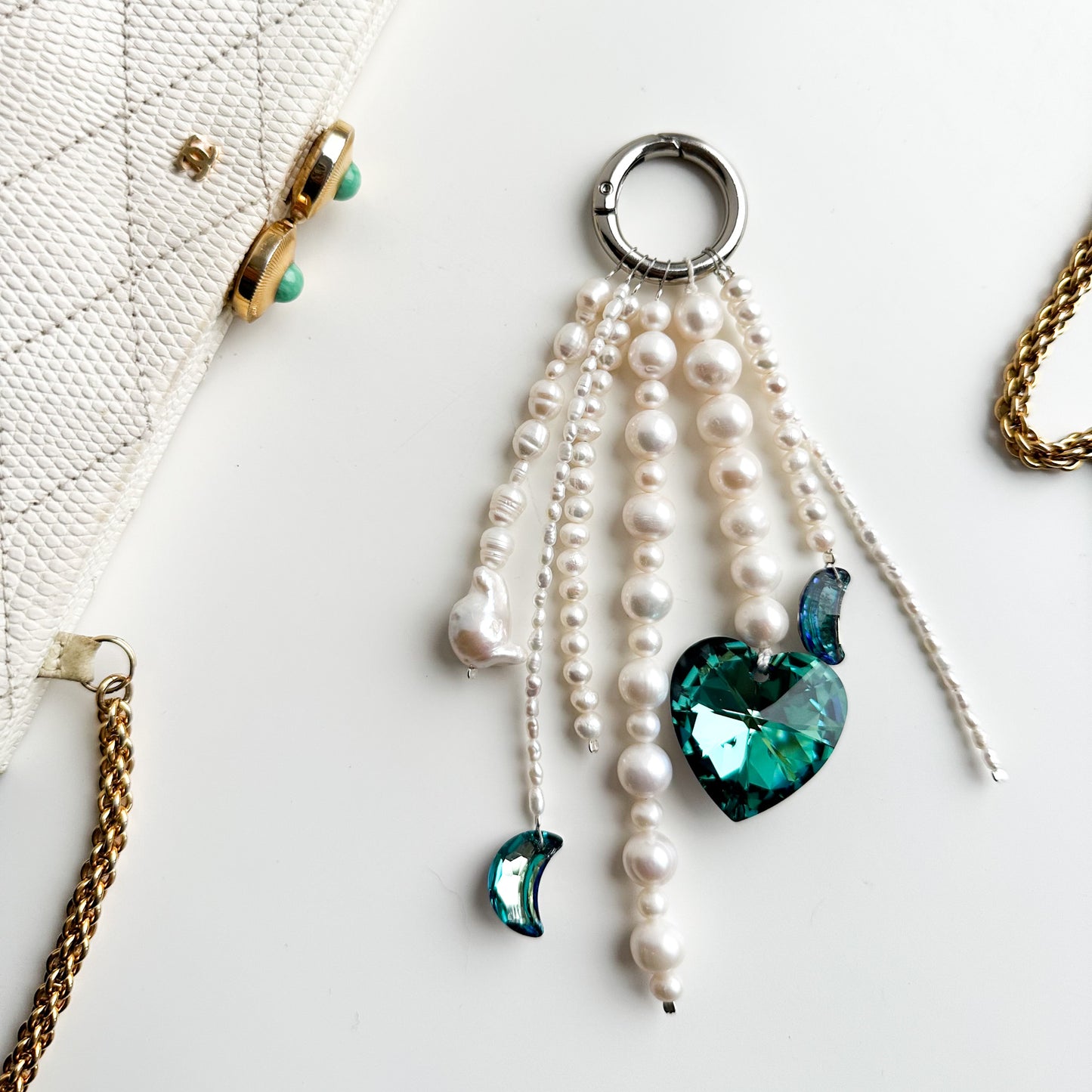 Pearl & Swarovski Moonlight Bag Charm – One of a Kind