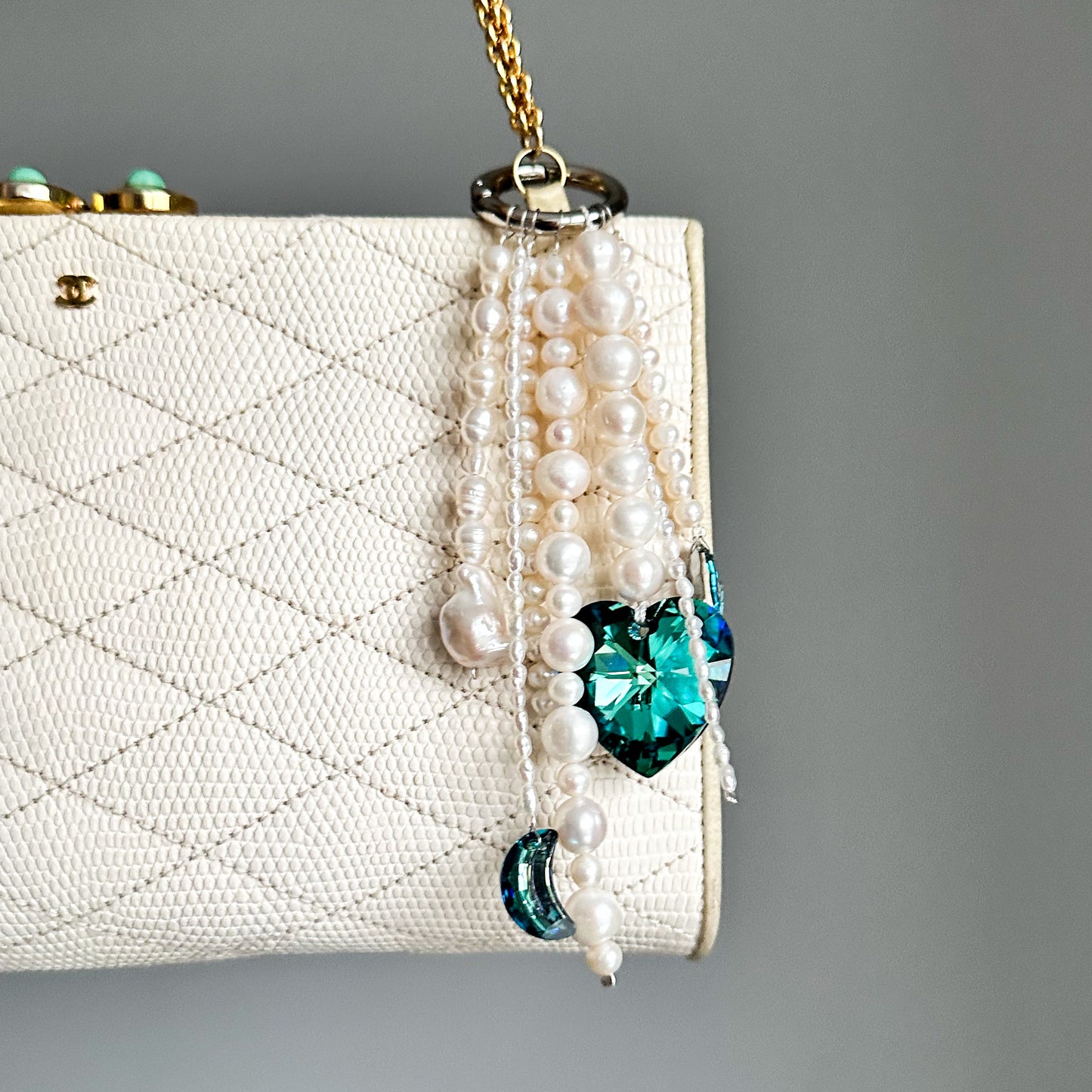 Pearl & Swarovski Moonlight Bag Charm – One of a Kind