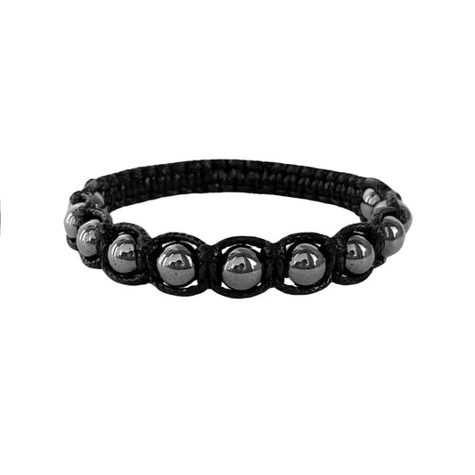 Men's Braided Bracelet with Hematite – Grounding and Protection