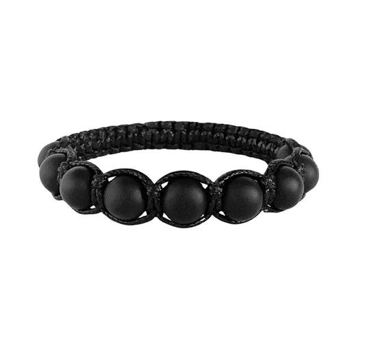 Men’s Braided Bracelet with matte Onyx – Protection and Strength