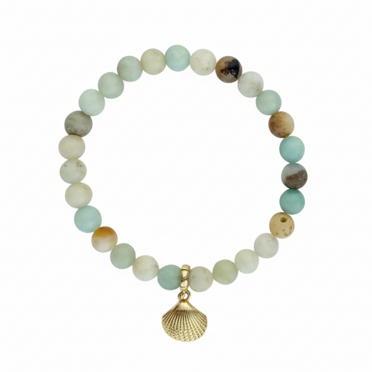 Amazonite Bracelet with Shell Charm